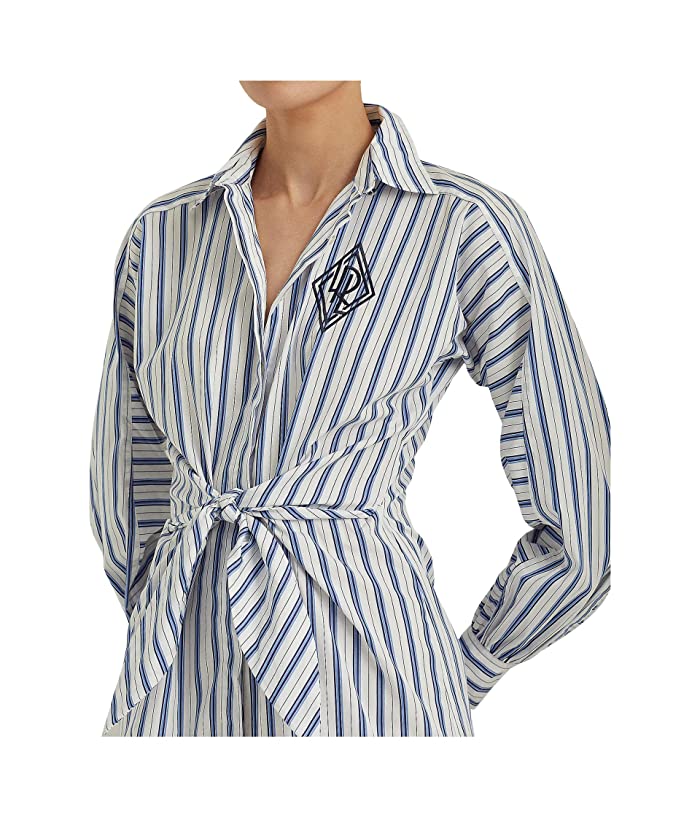 Lauren Ralph Lauren Striped Cotton Broadcloth Shirtdress