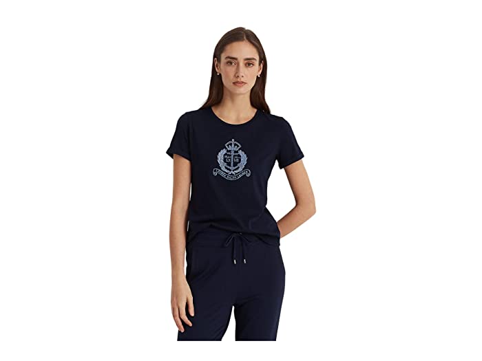 Lauren Ralph Lauren Womens Graphic Cotton-Blend T-Shirt