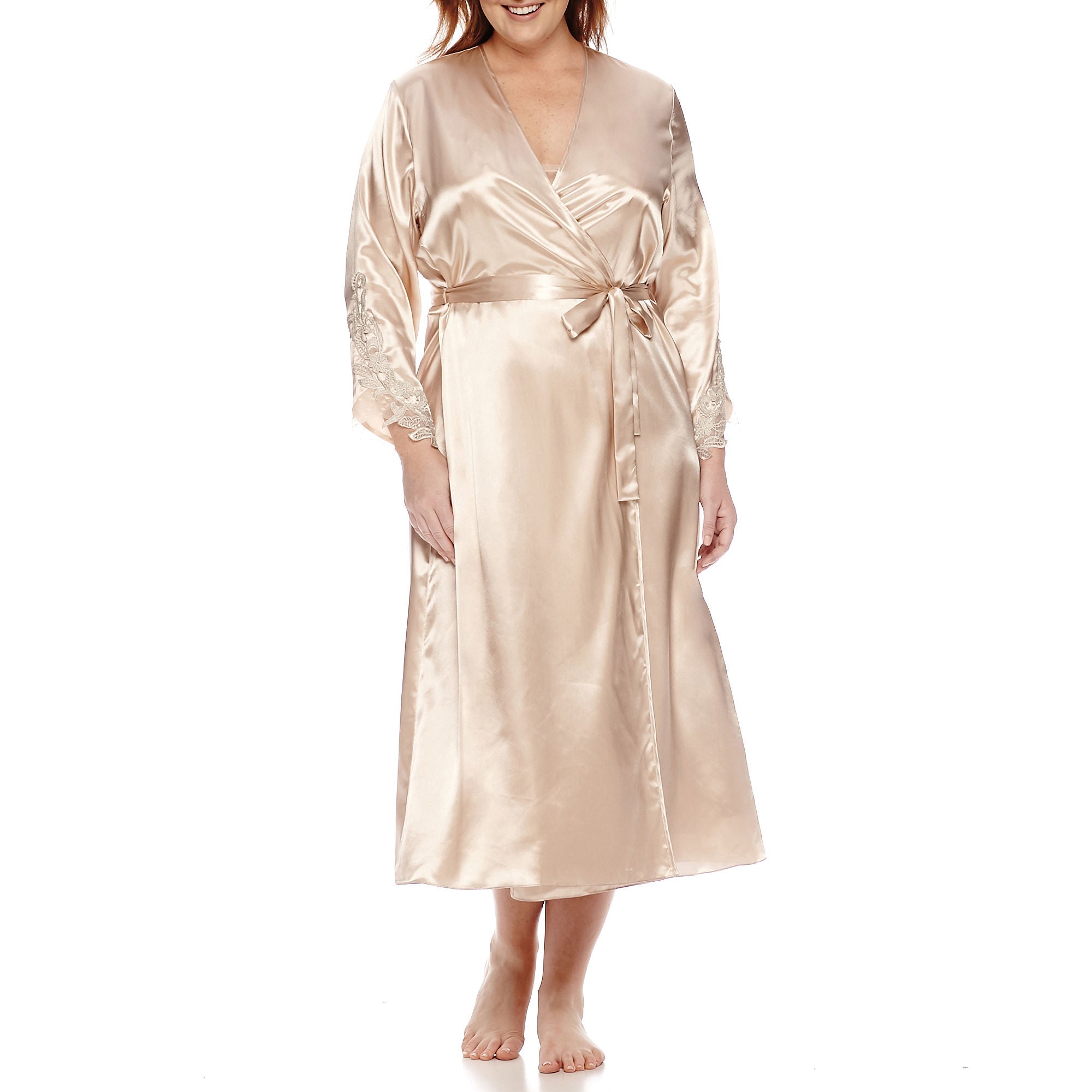 Flora by Flora Nikrooz Plus Size Satin Stella Robe Vanessa Jane Flora by Flora Nikrooz Plus Size Satin Stella Robe Vanessa Jane