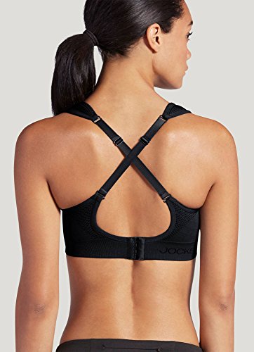 Jockey Womens Hi-Impact Seam Free Sport Bra, Deep Black, Small