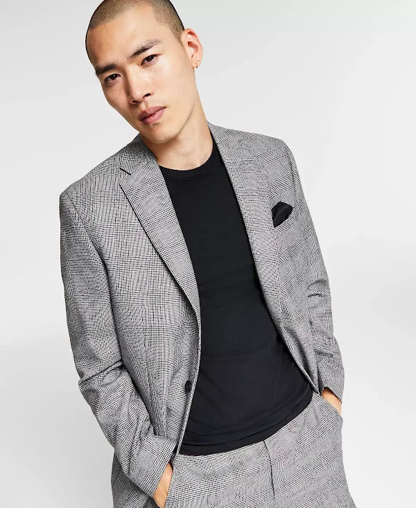 Bar III Mens Skinny-Fit Plaid Suit Jacket