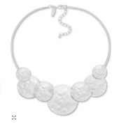 Style and Co Silver-Tone Hammered Disc Statement Necklace