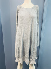 Layla Plus Size Printed Solid-Hem Sleepshirt,Grey Heather 2X