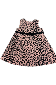 Old Navy Pink Black Leopard Print Velvety Dress Size12-18 Months