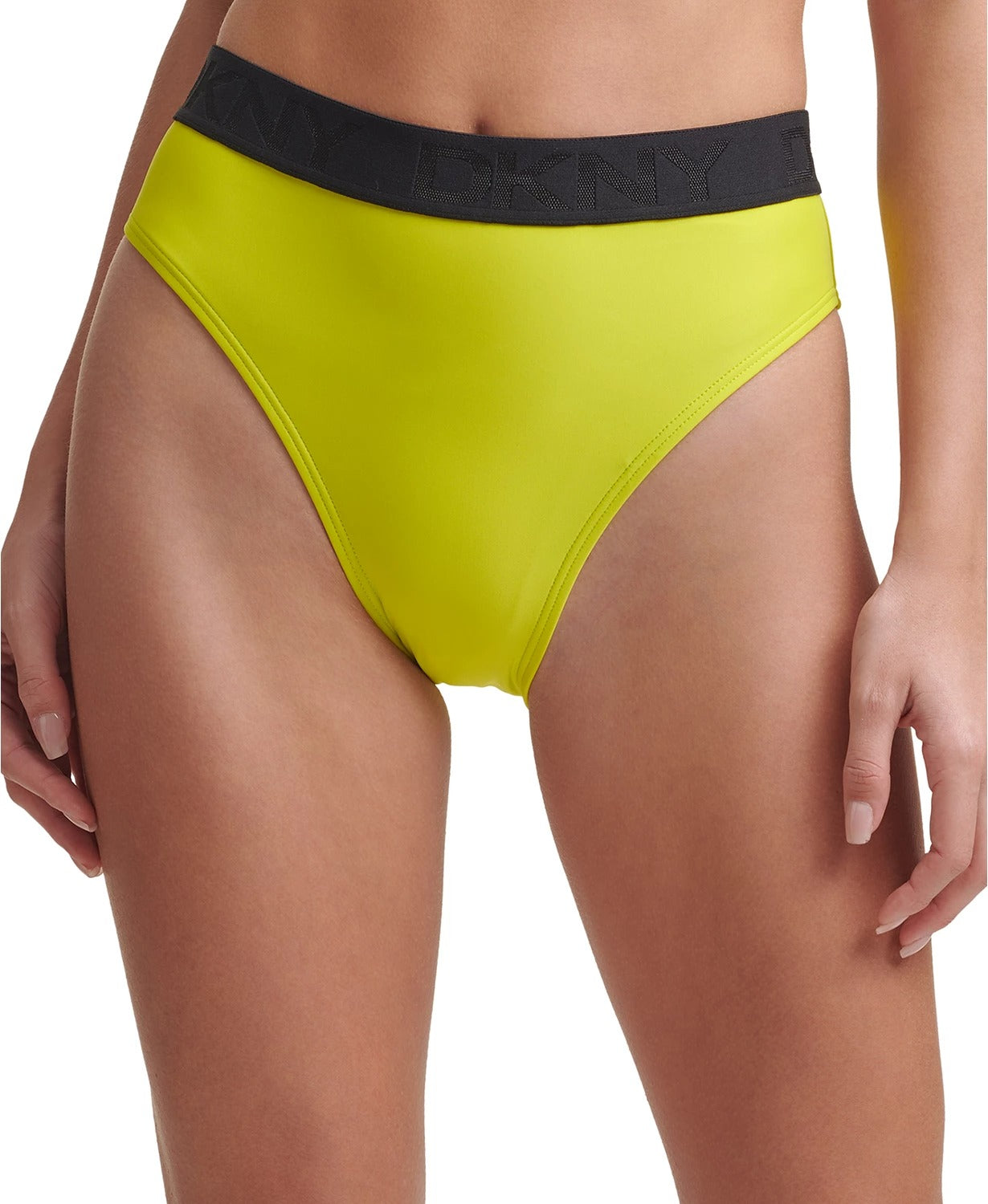 DKNY Womens Logo High-Waist Bikini Swim Bottom