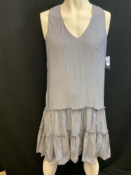 Karen Kane Ruffle Hem Dress, Stripe Size Large