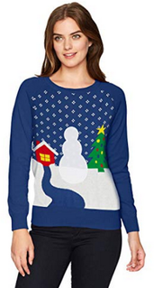 Hybrid Apparel Womens Snowman DIY Holiday Sweater, Size Small