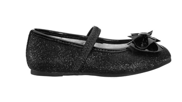 NINA Girl's kaytelyn-t Ballet Flat, Black, 12 M US Little Kid