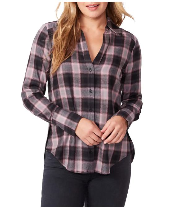 Paige Womens Davlyn Classic Oversized Boyfriend Plaid Button Up Shirt, Medium