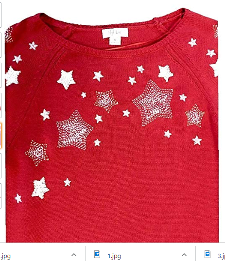 Style and Co. Embroidered Star Sweater, Size Petite Medium