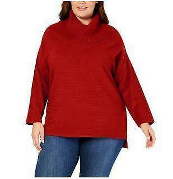 Style & Co. Womens Plus Ribbed Long Sleeve Turtleneck Sweater Size  3X