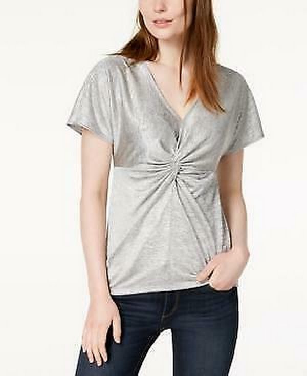 Bar III Womens Twist-Front Top, Size Large