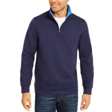 Club Room Mens Colorblocked 1/4-Zip Fleece Sweatshirt