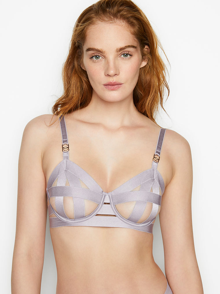 Victorias Secret Luxe Unlined Strappy Demi Bra, 32DDD