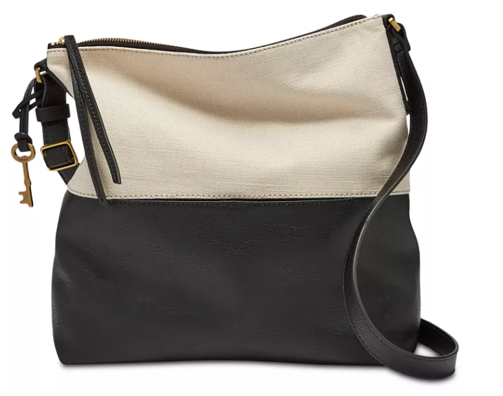 Fossil Colorblock Charlotte Small Leather Crossbody Hobo