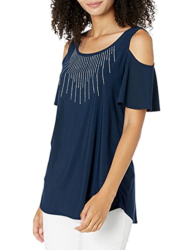 Star Vixen Womens Cold-Shoulder Top