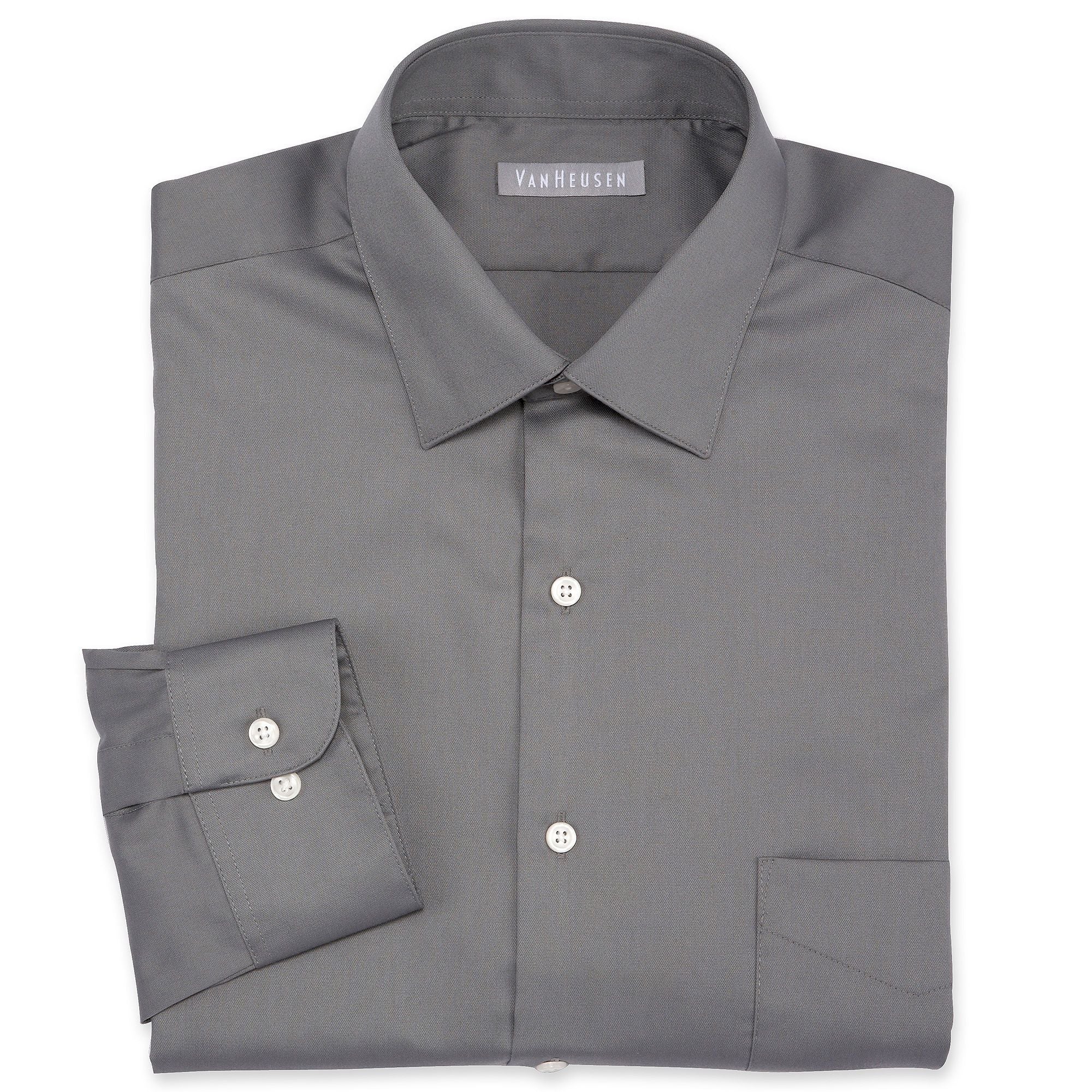 van heusen men's dress shirts Van Heusen Comfort Performance Men's Slim Fit Stretch Fabric Wrinkle Free Dress Shirt, 15-15.5 32-33, Green | Spring Fashion
