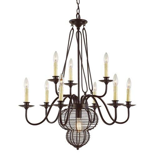 Trans Globe Lighting - French Basket -Ten Light 2-Tier Chandelier