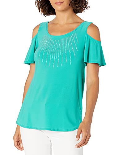 Star Vixen Womens Cold-Shoulder Top