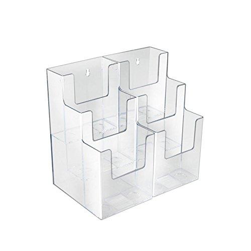 Azar Displays 2 Pc New Clear 3-Tier 6-Pocket Trifold Brochure Holder