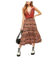 Free People Womens All About the Tiers A-Line Skirt, Size Medium