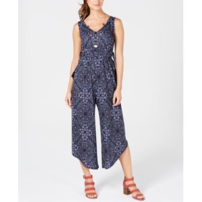 Style and Co Printed Drawstring-Waist Jumpsuit, Size XL