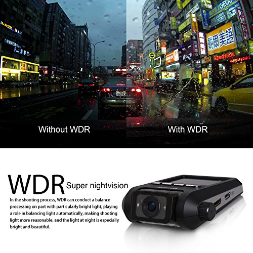 Ausdom AD118 Dashboard Camera Recorder with FHD 1080p Resolution, WDR, 6-Glass L