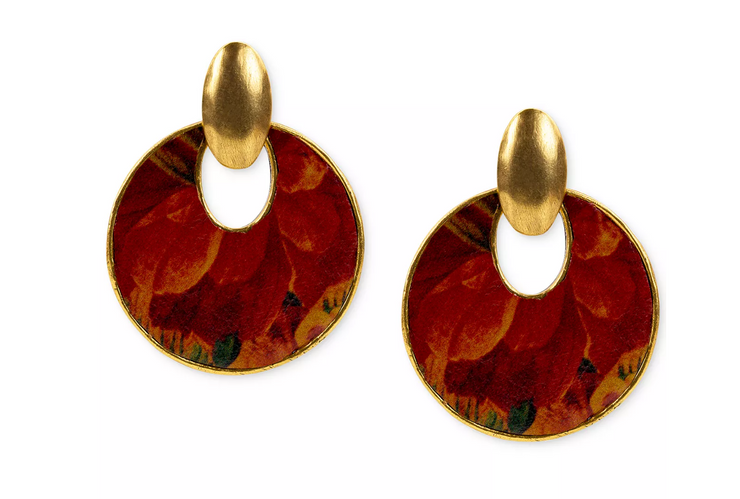 Patricia Nash Leather Doorknocker Earrings – Gold