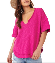 Free People North Star T-Shirt, Size X-Small in Fuchsia Fantastic, Size Xs