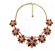 Charter Club Gold-Tone Crystal Poinsettia Statement Necklace