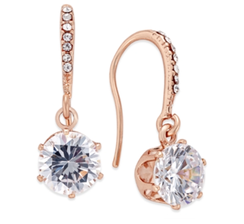 Charter Club Gold-Tone Cubic Zirconia Drop Earrings