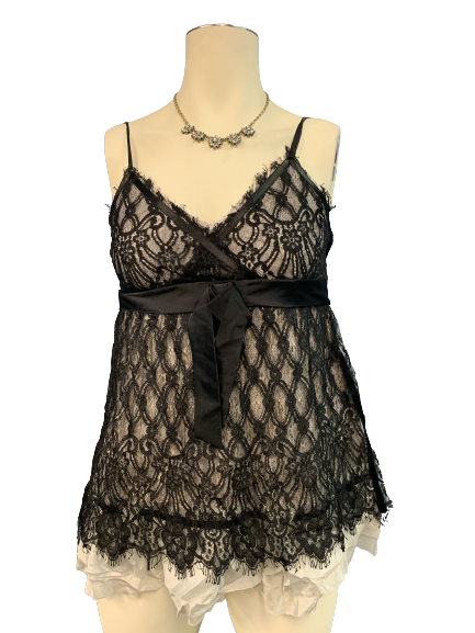 Paige Premium Blouse Black Lace,Size Small