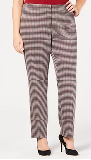 Nine West Womens Plus Size Houndstooth Tapered Pants,Size 16