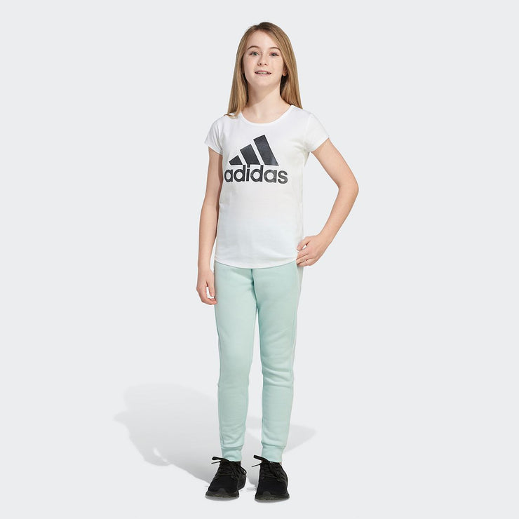 Adidas Big Girls Jogger mid Rise Cuffed Fleece Sweatpants, Medium 10–12, Green