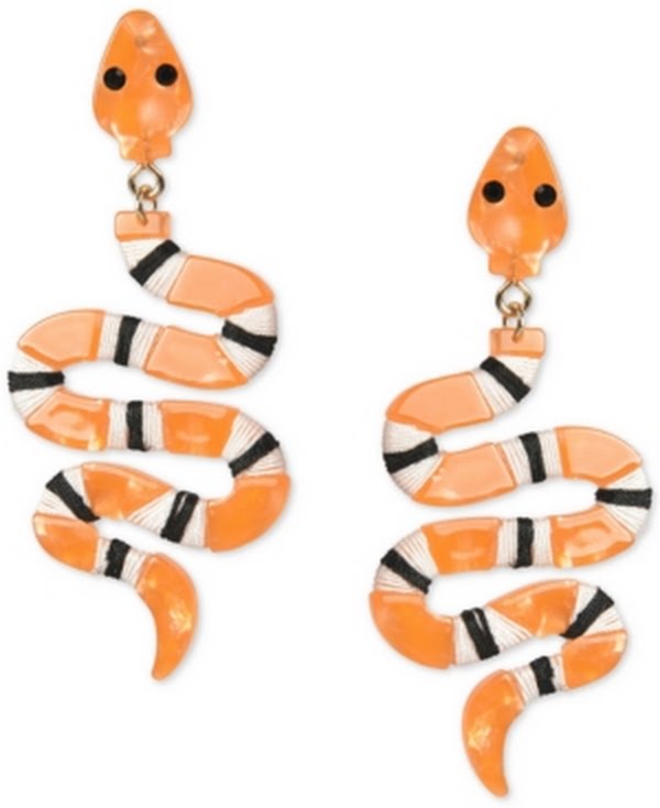 Inc International Concepts Orange Snake Drop Earrings