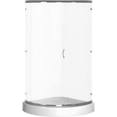 Cerise 39 in. x 44 in. x 78 in. Shower Enclosure in Chrome with Clear Glass and