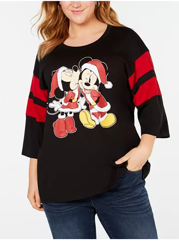 Mighty Fine Plus Size Cotton Minnie & Mickey Mouse T-Shirt