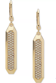 DKNY Gold-Tone Pave Bar Linear Drop Earrings