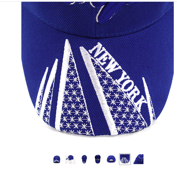 New York Blue 3D Embroidered Baseball Cap, Hat