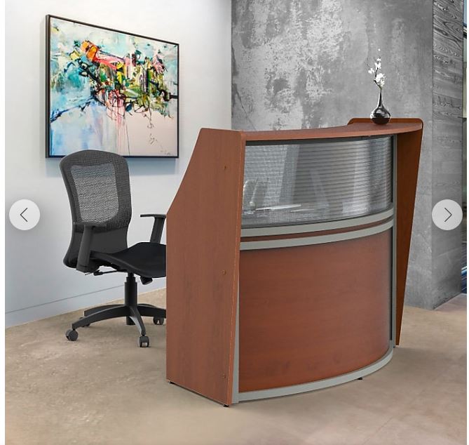 Linea Italia, Inc 70W Curved Reception Desk, Cherry