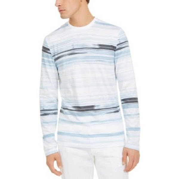 Alfani Mens Cotton Striped T-Shirt