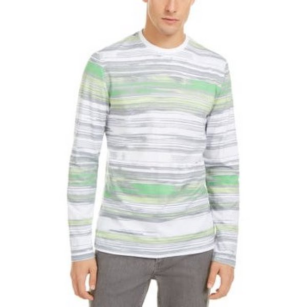 Alfani Mens Cotton Striped T-Shirt