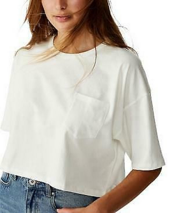 Cotton on the One Slouch Pocket Tee, Large/White