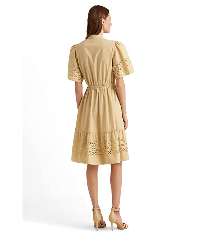 Lauren Ralph Lauren Laser-Cut Poplin Dress, Size 14