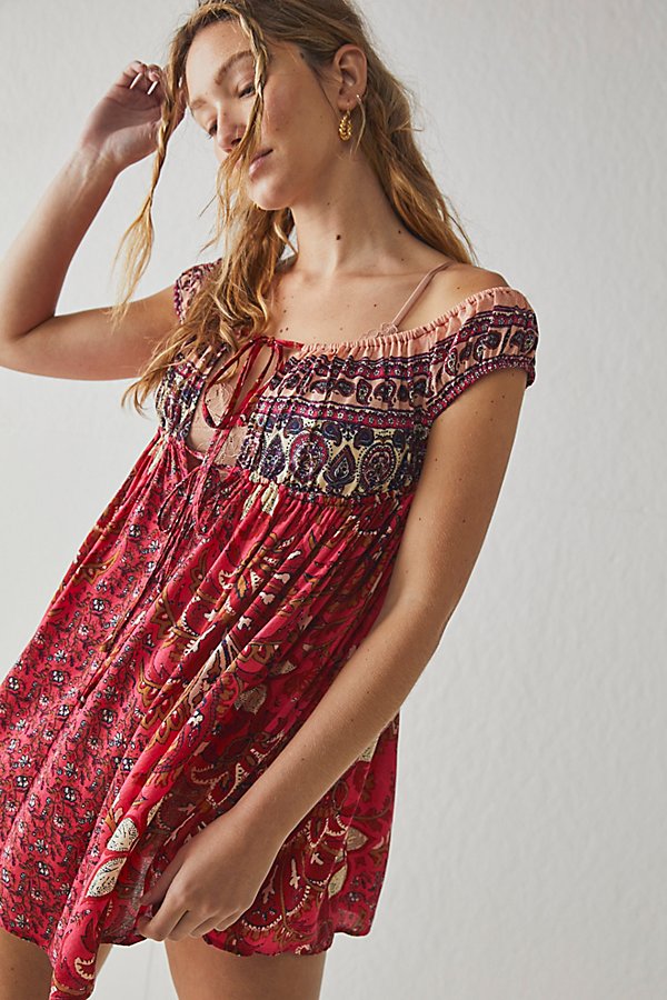 Free People  Bali Mariposa Dress, Strawberry Combo, Medium