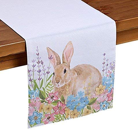 Homewear Linens Spring Garden Bunny 90-Inch Table Runner