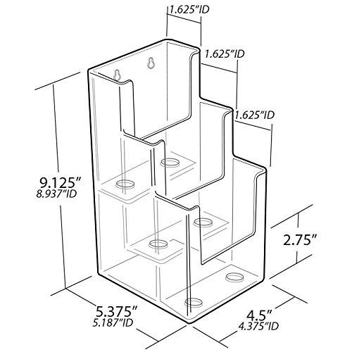 Azar Displays 2 Pc New Clear 3-Tier 6-Pocket Trifold Brochure Holder