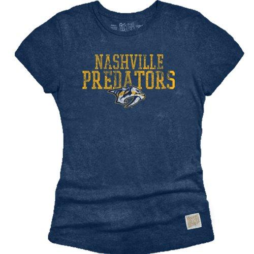 Nashville Predators Youth Girls Tri-Blend Tee, Large, Navy