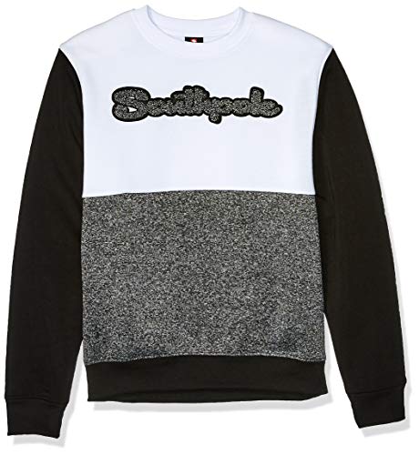 Southpole Mens Fleece Crewneck Sweatshirt, Marled Black, Small