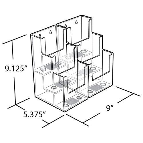 Azar Displays 2 Pc New Clear 3-Tier 6-Pocket Trifold Brochure Holder